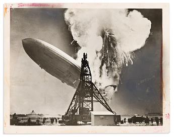 (AVIATION.) Group of press photographs relating to the Hindenburg disaster.                                                                      